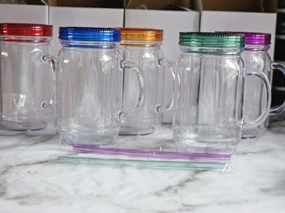 6x 20oz Acryl Schneekugel Becher 