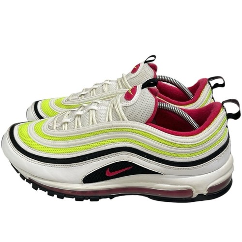 Nike Air Max 97 Men White/Volt/Pink Running Sneaker Shoes Size US 11 - Picture 3 of 8