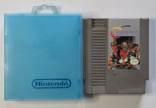 Contra (Nintendo NES) Authentic, Tested/ Working, w/ Original Blue Nintendo Case
