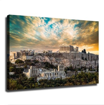 Greece Athens Ancient City Landscape Poster Canvas Wall Art Painting Print 