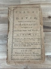 1801 PSALMS OF DAVID boston SAMUEL HALL isaac watts EARLY AMERICAN old 1801 PSALMS OF DAVID boston SAMUEL HALL isaac watts EARLY AMERICAN old