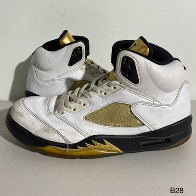 Size 10.5 - Air Jordan 5 Retro Olympic Mens 136027-133 White Gold Ship Fast!