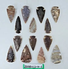 14 Piece Collection 2" Spearheads - Arrowheads - Hand Knapped Agate/Jasper