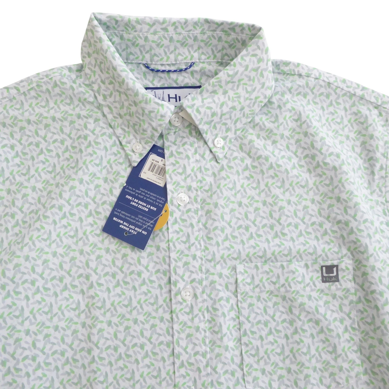 Huk Mens Kona Printed Short Sleeve Button Up Shirt UPF 30+ Sun Protection Small
Opens in a new windo