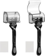 2 Pcs Shower Razor Holder, Razor Holder for Shower Wall with Cover Self Adhesive
