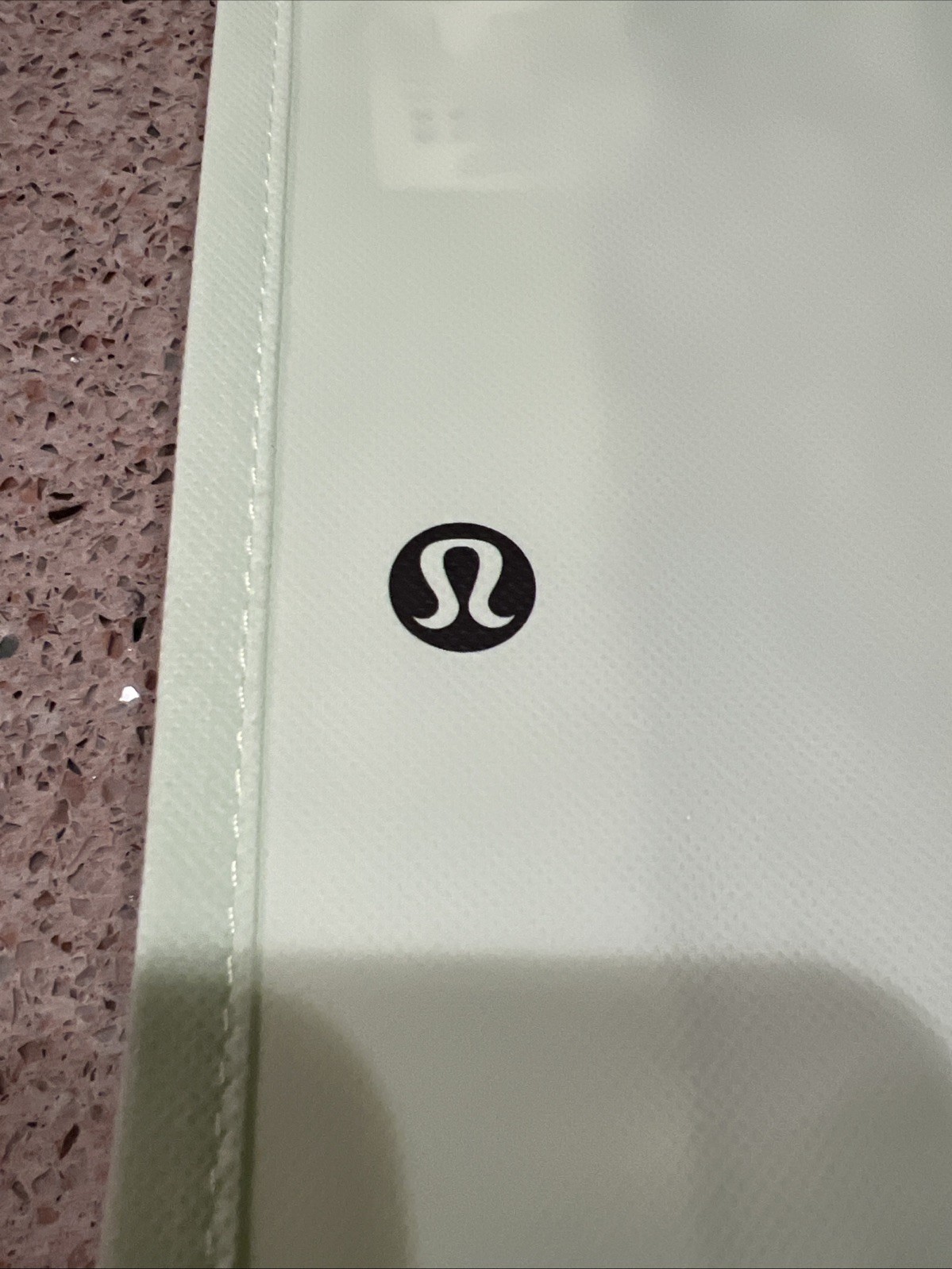 NEW TWO LULULEMON SMALL, SHOPPING TOTE, BAG, MINT GREEN & RED, REUSABLE image 4