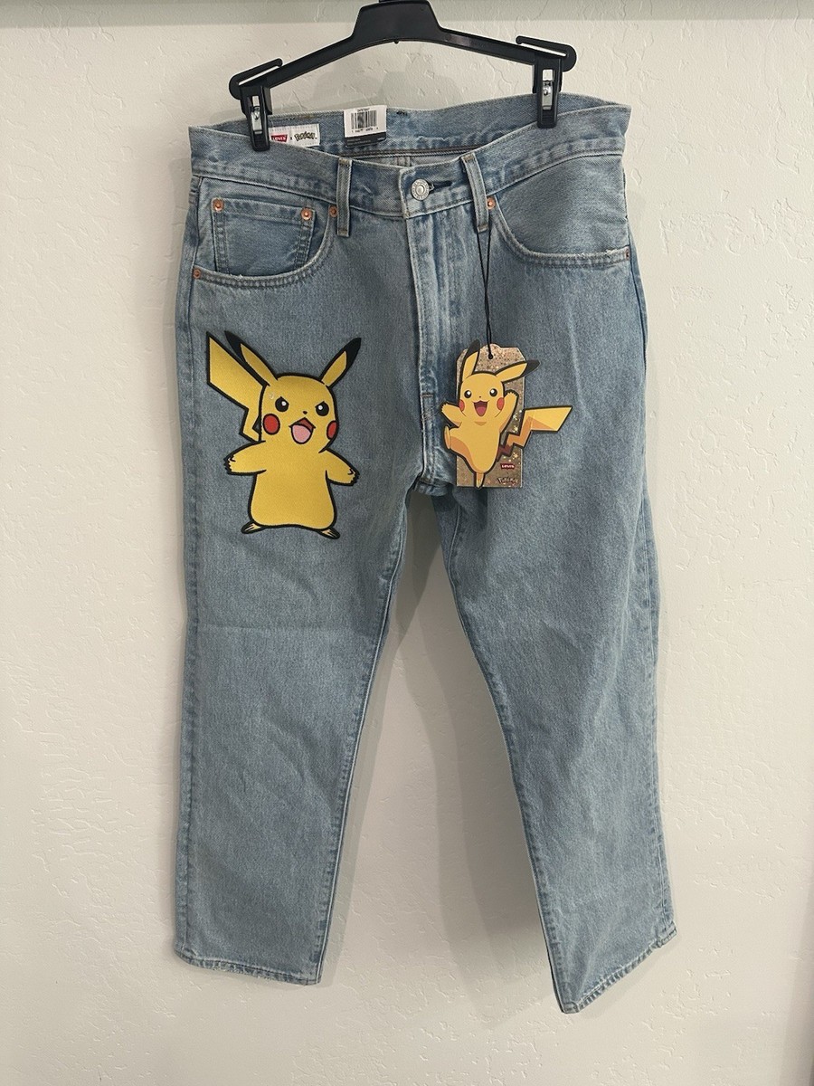 Pokémon x Levi's 551z Authentic Straight Denim Jeans Light Wash