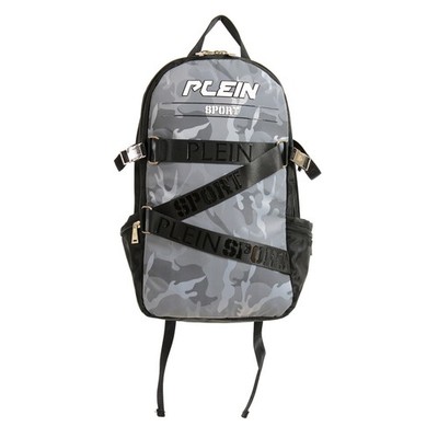 Plein Sport Unisex Military Print Gray ''ZAINO RUNNER'' Backpack Bag