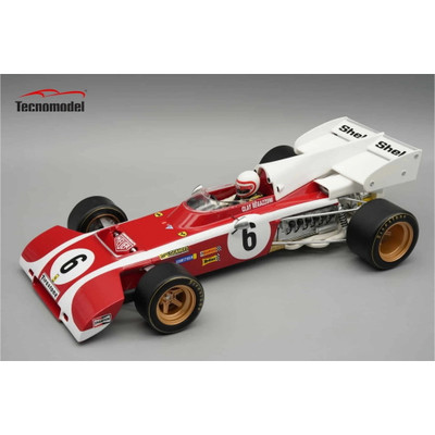 FERRARI 312 B2 SOUTH AFRICA GP 1972 C.REGAZZONI CON VETRINA E PILOTA 1:18 Tecnom