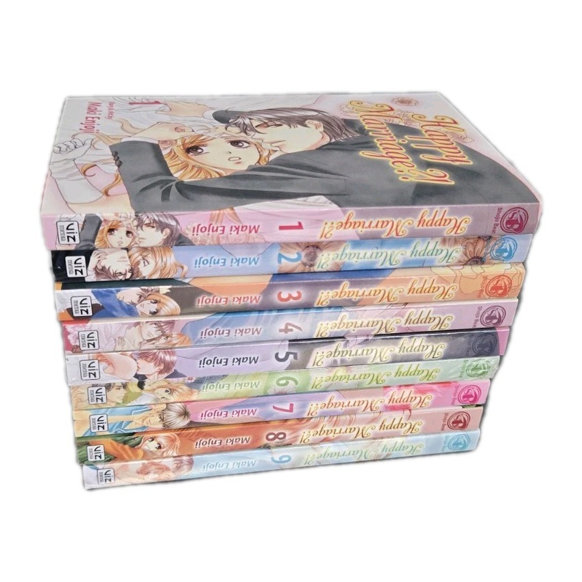 Juego completo de manga inglés Happy Marriage series volúmenes 1-9 Maki Enjoji #2