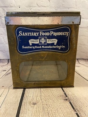 Vintage Sanitary Food Products Store Display Counter Top Biscuit Box 1924