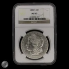 1880-S Morgan Silver Dollar $1 NGC MS62 -Z017