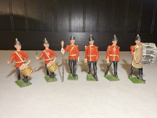 Old BRITAINS 1950s Lead Royal Red Marine Lot Articulated Drummer Marching Band