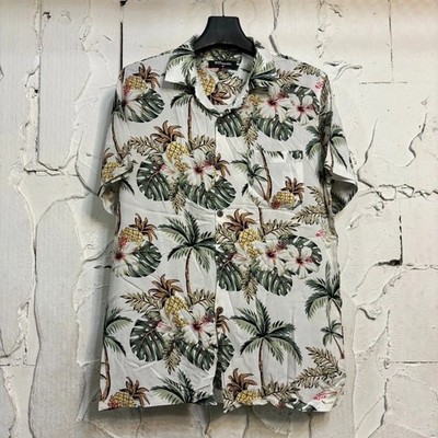 Herren Hawaiihemd weiß Blumen & Ananas Print - Slim Fit - GL BOUTIK