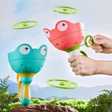 Flying Disc Launcher Toy 2 Packs, Manual Capture Catching Disk Game, Outdoor ...