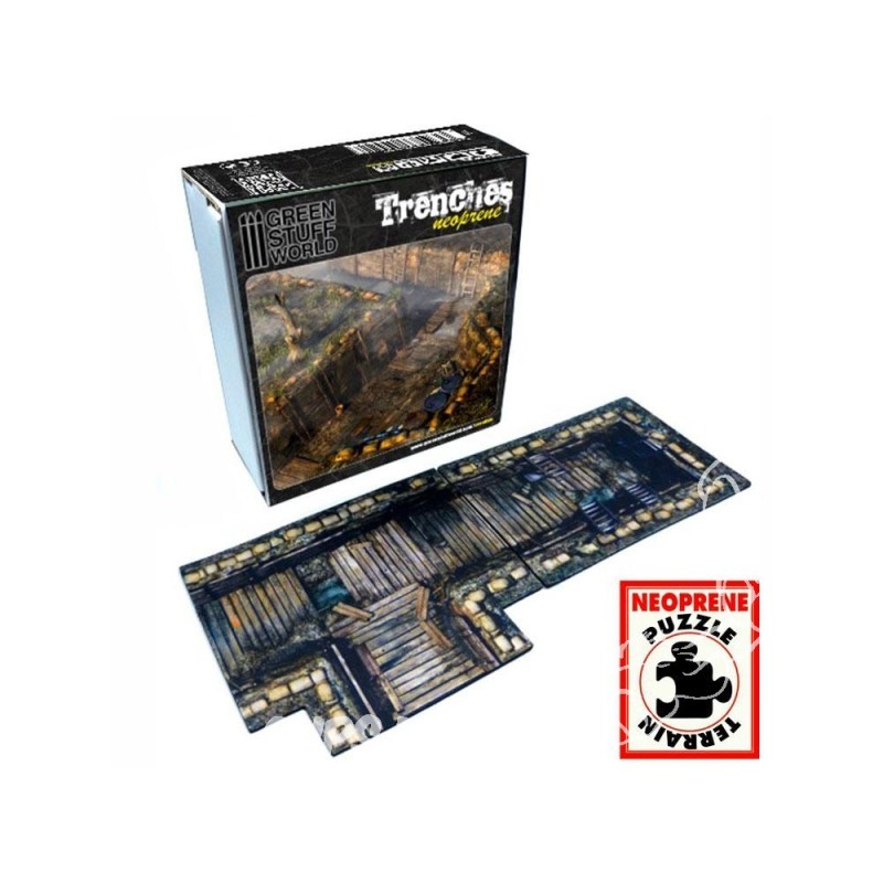 Trenches Terrain Set Green Stuff World : Modulable et Resistant pour Couvert Tactique 28mm