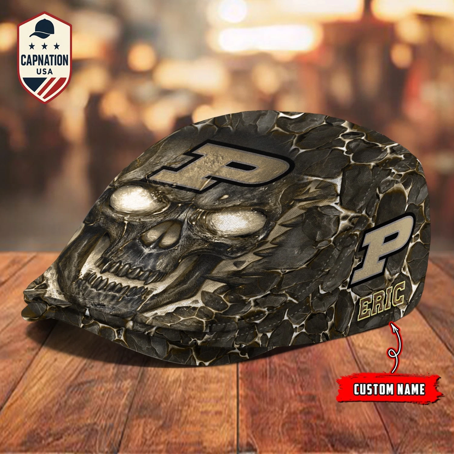 Purdue Team Boilermakers Jeff Cap Driving Cap Golf Cap Flat Cap