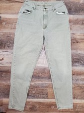 Vintage Lee Riveted Jeans Women's Size 16 Long 32" Waist Light Green USA Made