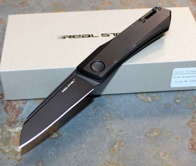 Real Steel RSK SOLIS Titanium Golden All Black Messer Slipjoint N690 Stahl Titan