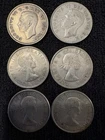 Canadian 50 Cents SILVER Lot of 6 – 1941-1962