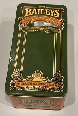 Vintage Baileys Original Irish Cream Rectangular Tin Can 10'' X 5  Collectible