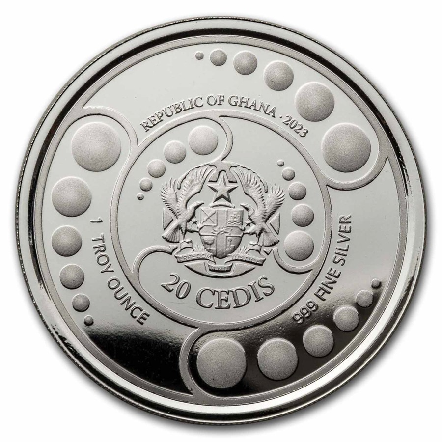 2023 Ghana 1 oz Silver 20 Cedis Space Alien Colorized Proof | eBay