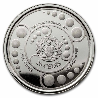 2023 Ghana 1 oz Silver 20 Cedis Space Alien Colorized Proof | eBay