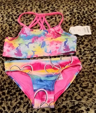 Wonder Nation Girls Bikini Swimsuit Set w/ UPF 50 XS 4-5