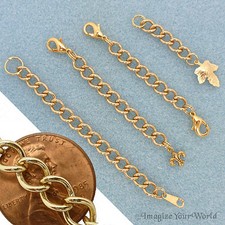 Custom Gold-Finished/Tone Extender Chain for heavy jewelry S6H some optns plated