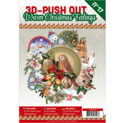 3D Stanzbogen Buch A4 Warme Weihnacht Nr.17 - 24 3D Motiv & 8 Hintergrundpapiere