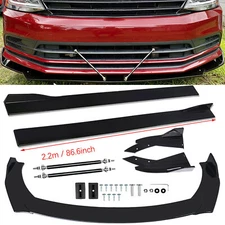 For Volkswagen VW Front Bumper Lip Chin Spoiler Splitter Body Kit+Side Skirt
