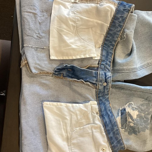 JEANS WEST SLIM BOYFRIEND SIZE 8 LIGHT FADED BLUE JEANS, WAIST 30 INCHES, RIPPED - Picture 9 of 11
