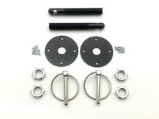 Hood Pin Kit Latch Bonnet Flip-over Style Universal Gm Chevy Ford Mopar Black Hood Pin Kit Latch Bonnet Flip-over Style Universal Gm Chevy Ford Mopar Black