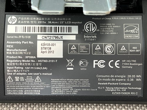 HP 2311x 23 inch HDMI VGA DVI Monitor - Work - Screen Scratch - No Adapter - Picture 5 of 5