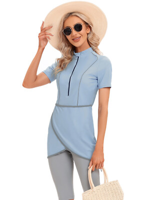 3PC Short Muslim Swimwear Womens Modest Muslim Swimsuit Burkini