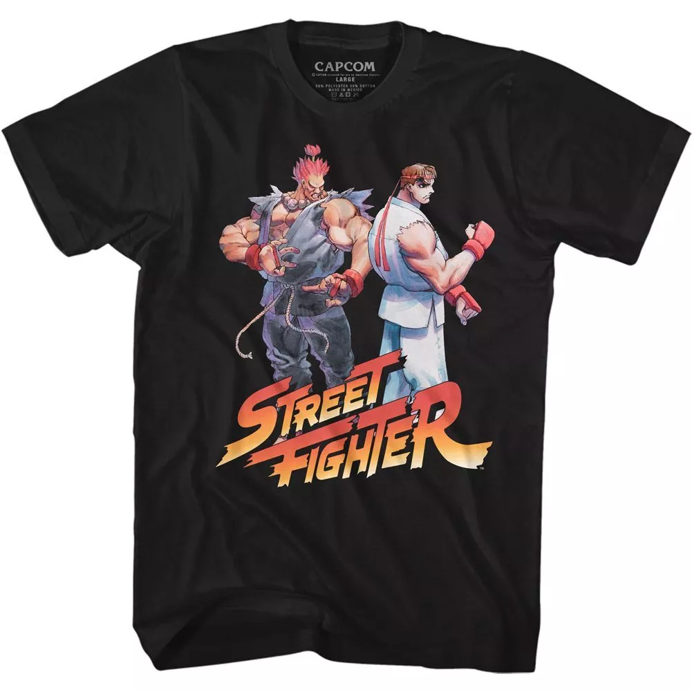 Street Fighter Akuma Character Mens Black Graphic Tee - S