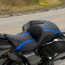 Black+BlueDriver Passenger Seat Fit For Harley Touring Electra Glide 09-2023