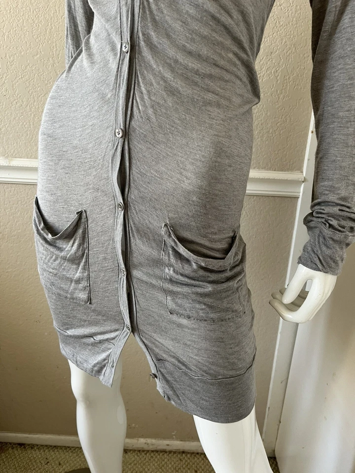 ALTERNATIVA ¡NUEVA! Cárdigan plumero tejido fino modal/seda gris jaspeado L/XL Foto 4 de 4