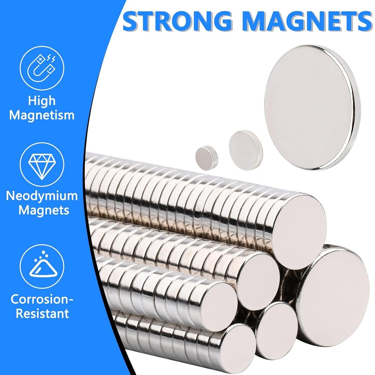 Small Neodymium Magnets 500Pcs - 7 Different Sizes Rare Earth Magnets ...