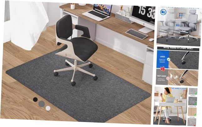 Office Chair Mat for Hardwood polyester fiber rubber bottom 55