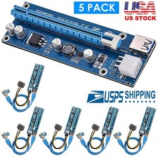 5 Sets PCI-E 1x to 16x Powered USB3.0 GPU Riser Extender Adapter Card VER 009s