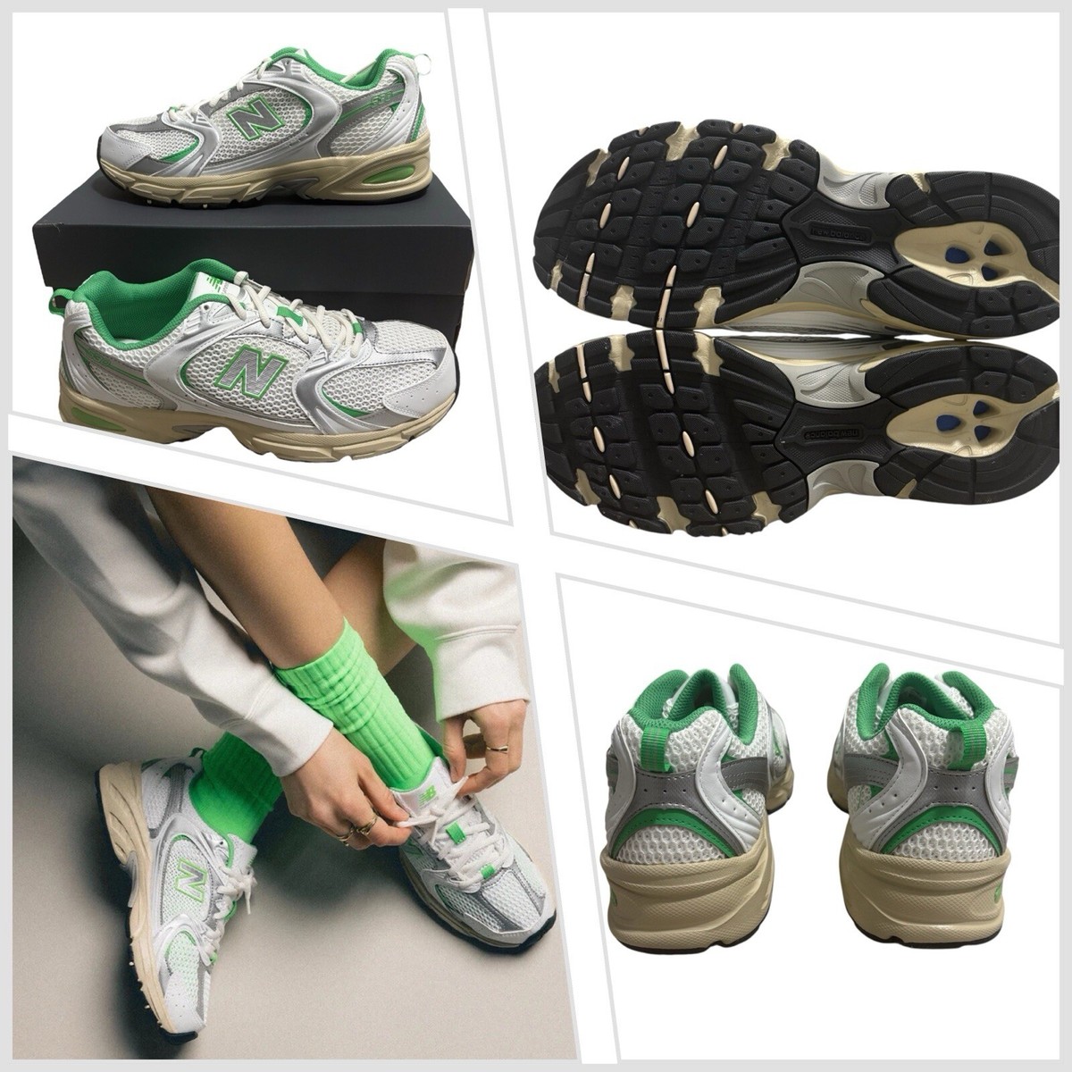 Size New Balance 530 White Palm Leaf for sale online