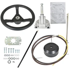 10 Feet Boat Rotary Steering System Outboard Kit SS13710 Marine W/ 12.4" Wheel