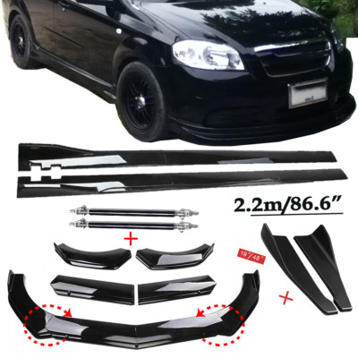 For Chevrolet Aveo Front Bumper Lip Spoiler Chin Splitter Gloss Black Body Kits
