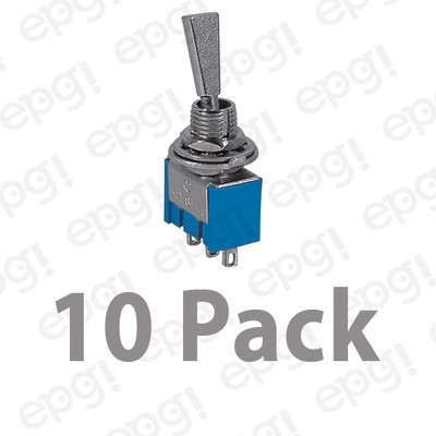10 PACK - SPDT (ON/ON) MINI BAT HANDLE TOGGLE SWITCH 6A-125VAC # 66-1226-10PK