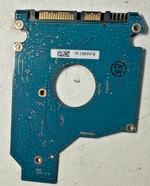 Contrôleur PCB Pour Disque Dur Toshiba MK5056GSY - Référence G002587-0A, Occasion, Vendu Pour Pièces