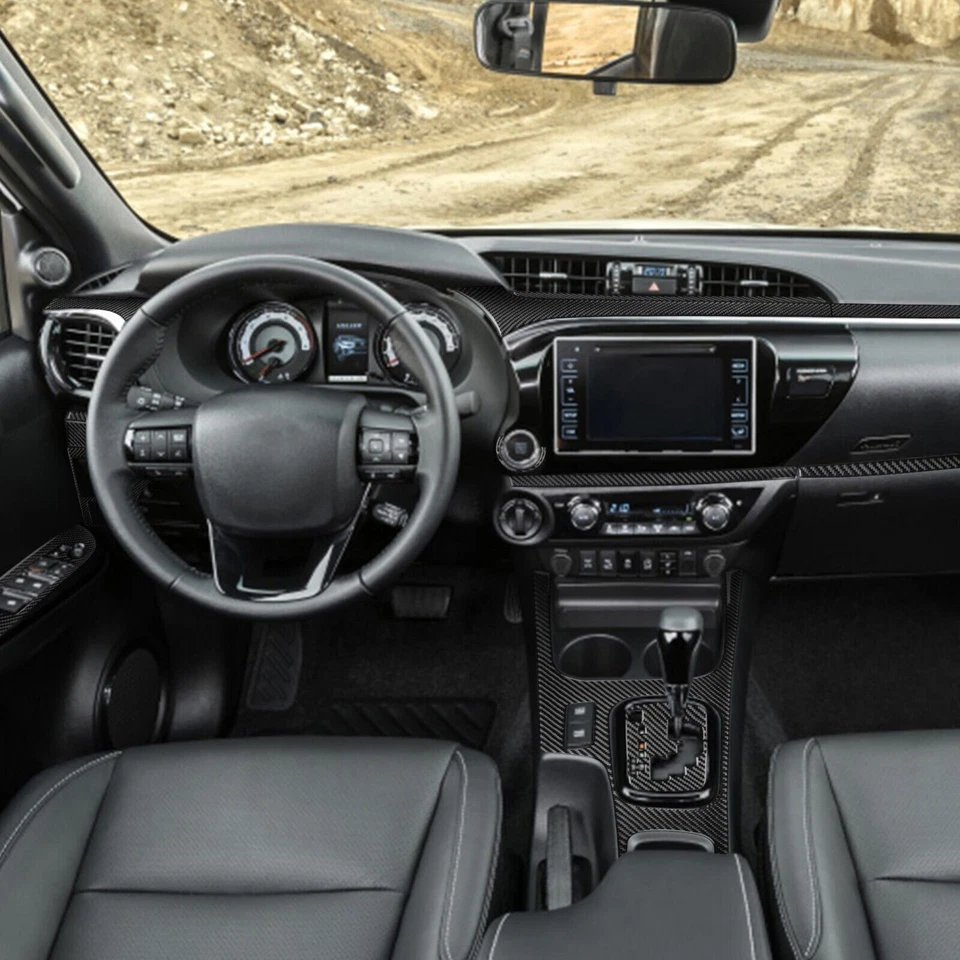 42Pcs Real Carbon Fiber Kits Full Interior Exterior Trim For Toyota Hilux 15-23 - Image 2 of 4