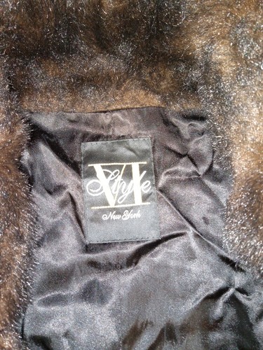 Vintage Faux Fur Coat Womens Size 16 Style New York Winter Gala Glamcore - Picture 10 of 15
