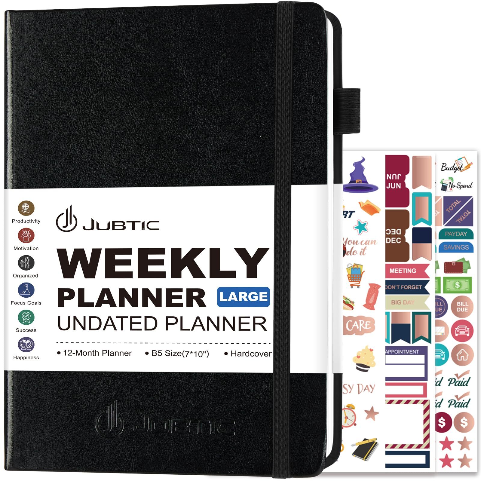 JUBTIC Weekly Planner Large Undated Planner for Weekly and Monthly 7 * 10” 60...