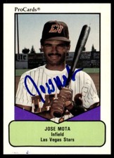 1990 ProCards AAA Baseball Jose Mota Auto Las Vegas Stars #18 Signed